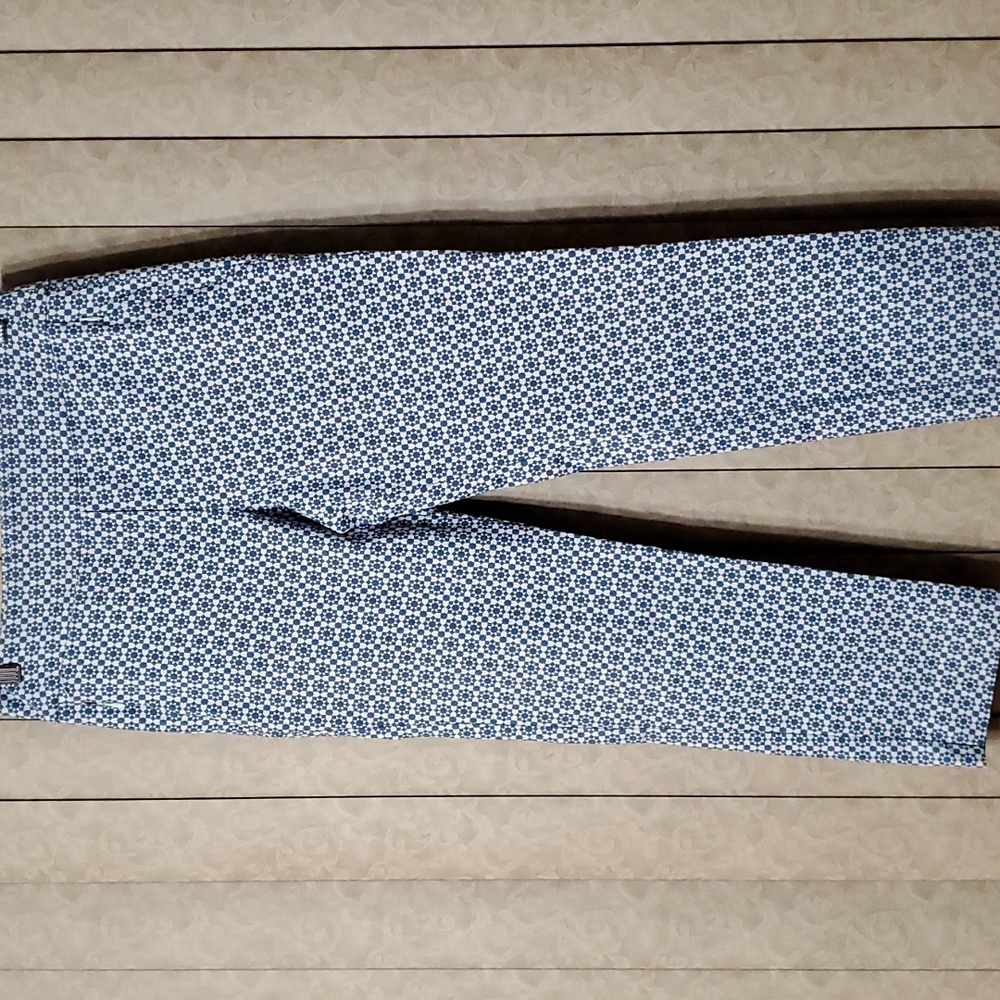 MARGARET M  Printrd Skinny pant blue/ white M